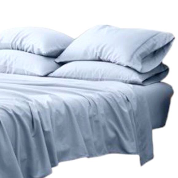 Casual Comfort Ultra Soft 6 Piece Solid Light Blue Microfiber Queen Sheet Set - Picture 2 of 5
